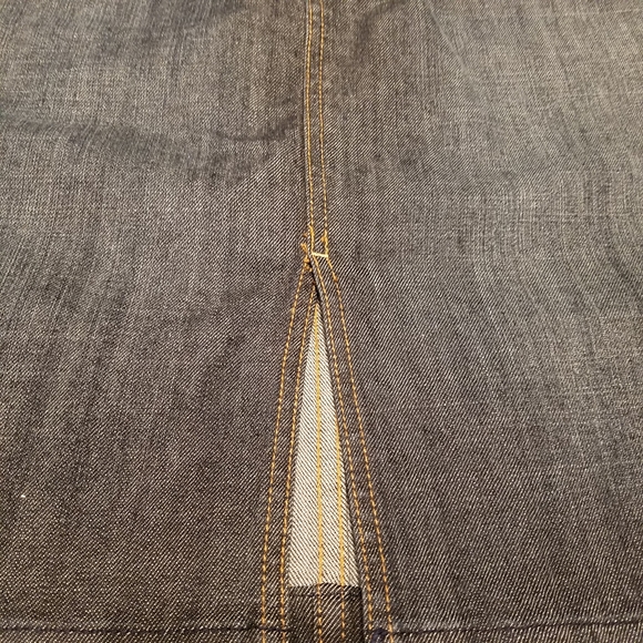 TOMMY HILFIGER denim frayed midi skirt size 16 - Picture 5 of 8